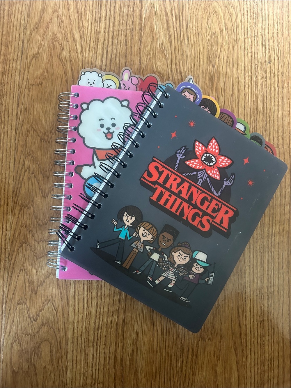 Stranger Things Spiral Notebook & Cartoon Character Pink Spiral Notebook 2 ea